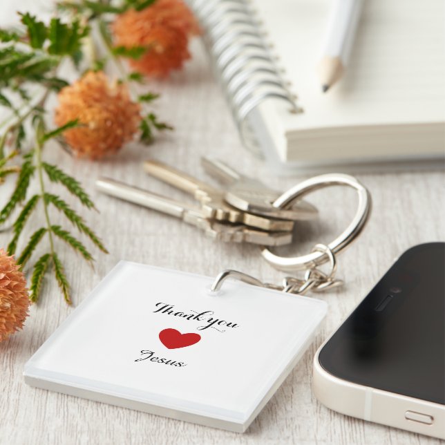 Llavero Gracias Jesús | Corazón de fe cristiana moderna (Frente Derecha)