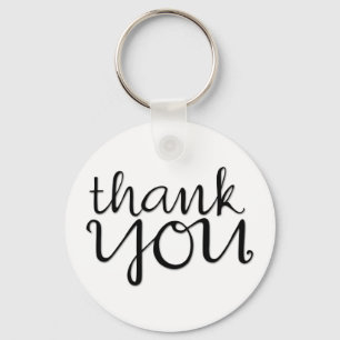 Llavero Gracias Keychain negro cursivo