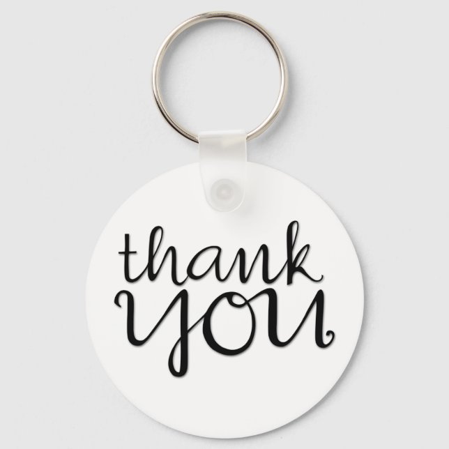 Llavero Gracias Keychain negro cursivo (Anverso)