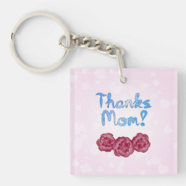 Llavero Gracias mamá con flores de clavel por el Día de la