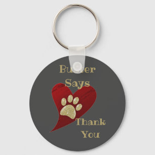 Llavero Gracias Mascota Sitter Dog Walker Paw Print Gracia