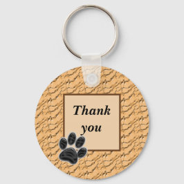 Llavero Gracias Mascota Sitter Paw Print Light Brown