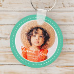Llavero Gracias Por Llegar A La Foto Moderna Del Personali<br><div class="desc">Este diseño simple y moderno está compuesto de tipografía de la siniestra y agrega una foto de un personalizado."Gracias por venir a mi Fiesta" encima de la foto de su personalizado. Perfecto para fiestas de cumpleaños o regalos,  bolsos de regalo,  aniversarios o cualquier otro fiesta!</div>