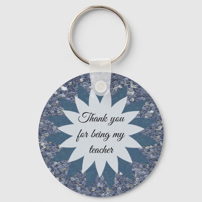 Llavero Gracias por ser mi profesor Mosaic Blue Tile (Anverso)