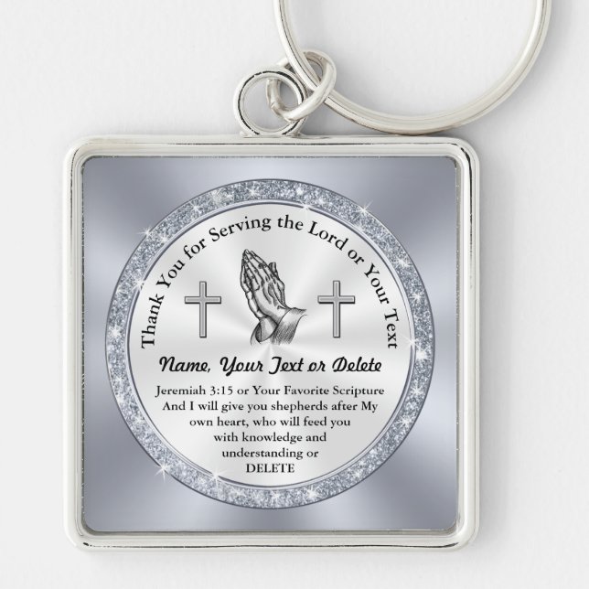 Llavero Gracias por servir al Señor, regalos cristianos (Frente)