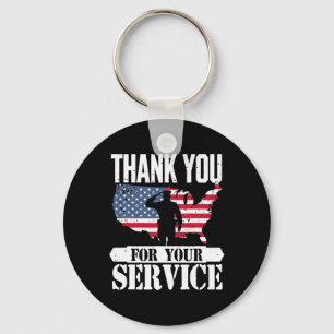 Llavero Gracias Servicio Veterano Saludo Patriot Militar