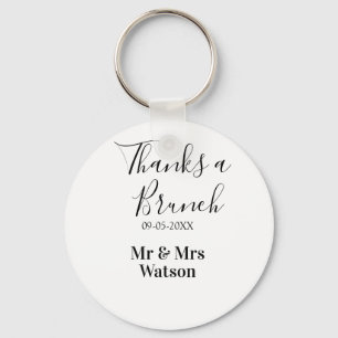 Llavero Gracias un brunch post boda nombre fecha simple
