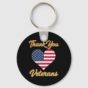 Llavero Gracias Usa Flag Heart Veteran Patriot