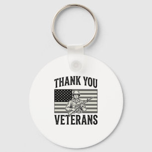 Llavero Gracias Veteranos Camiseta Soldado Bandera Vintage