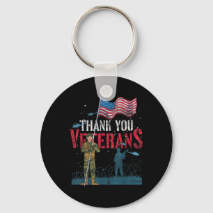 Llavero Gracias Veteranos Memor de Soldado Patriótico Band