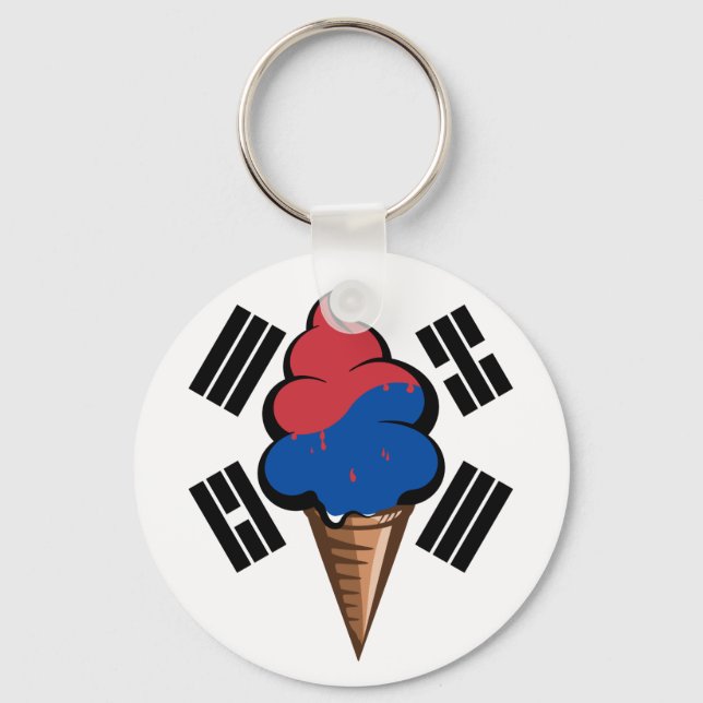 Llavero Graciosa bandera de helados de Corea del Sur (Anverso)