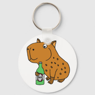 Llavero Graciosa botella de cerveza Capybara