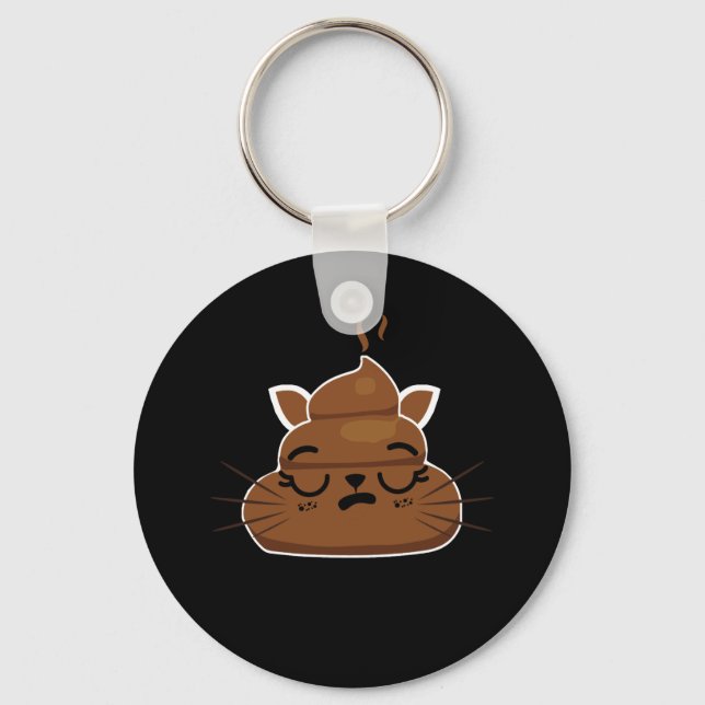 Llavero Graciosa Emoji de gato somnoliento Pajama Poo Emot (Anverso)