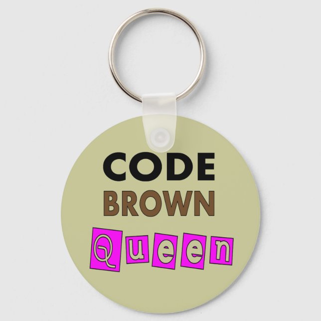 Llavero Graciosa enfermera "CÓDIGO BROWN QUEEN" regalos (Anverso)