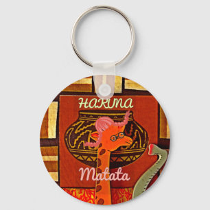 Llavero Graciosa jirafa con texto fresco Hakuna Matata