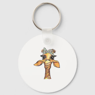 Llavero Graciosa jirafa tropical Bandana Hipster Giraffe G