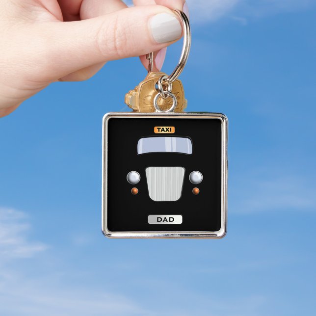 Llavero Graciosa plaza personalizada de taxi negro (A fun keychain for your Taxi Dad.)