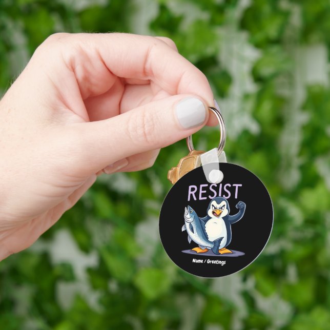 Llavero Graciosa resistencia a la protesta pingüina contra (Mano)