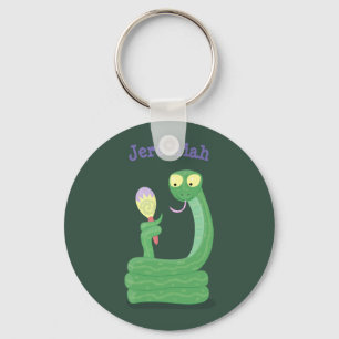 Llavero Graciosa serpiente verde con humor maraca personal