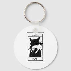 Llavero Graciosa Tarjeta Tarot De Halloween De Gato Negro