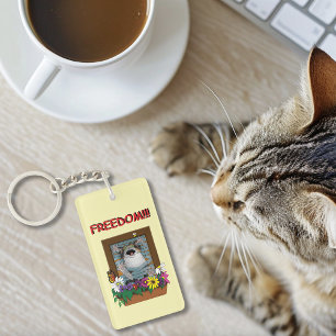 Llavero Graciosa ventana de gato Amarillo Libertad