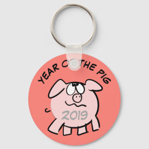 Llavero Gracioso 2 Personalizados Ilustracion Año Cerdo Cu