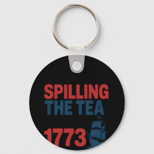 Llavero Gracioso 4 De Julio Derramando El Té Desde 1773 Cu