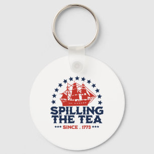 Llavero Gracioso 4 De Julio Derramando El Té Desde 1773 Cu