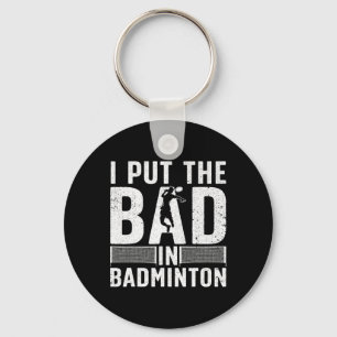 Llavero Gracioso Arte De Badminton Para Hombres Transporta
