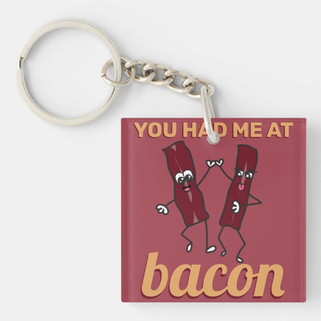 Llavero Gracioso Bacon Meme Obsession Cute Couple Foodie B (Frente)