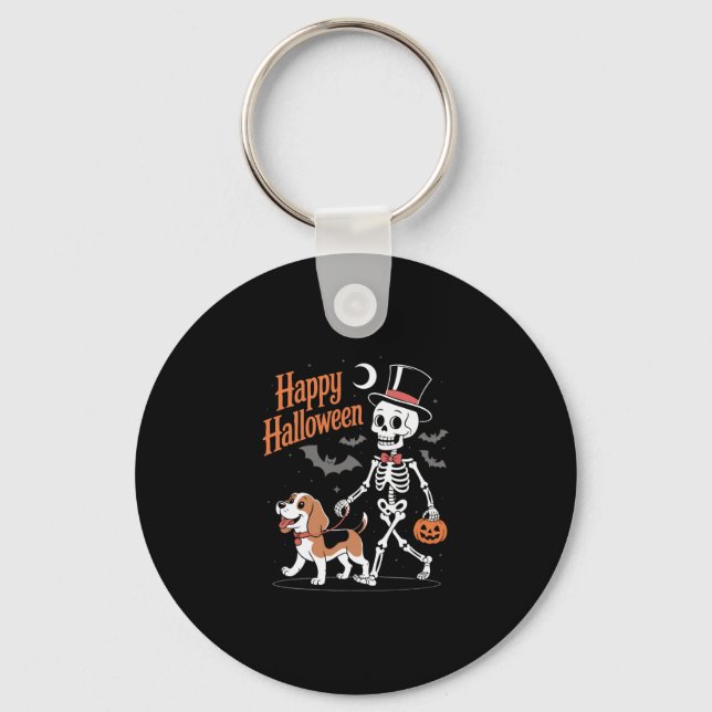 Llavero Gracioso Beagle Skeleton Dog Walking (Anverso)
