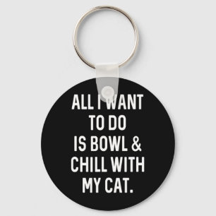 Llavero Gracioso Bowler Bowler Y Chill Con Hombres Gatos M