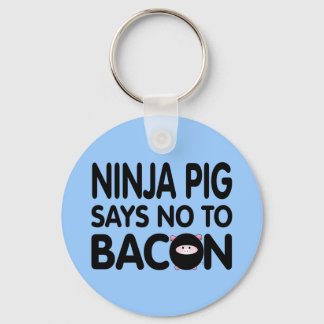 Llavero Gracioso cerdo Ninja dice no a Bacon