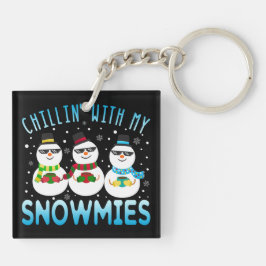 Llavero Gracioso Chillin' Con Mis Navidades Snowmies