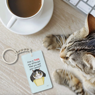 Llavero Gracioso Chubby Tabby Cat Box