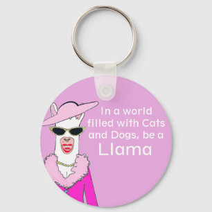 Llavero Gracioso consejo de Llama de la Dama Rosa