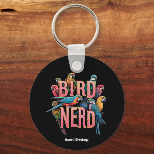 Llavero Gracioso diseño con nerd de pájaro para observador