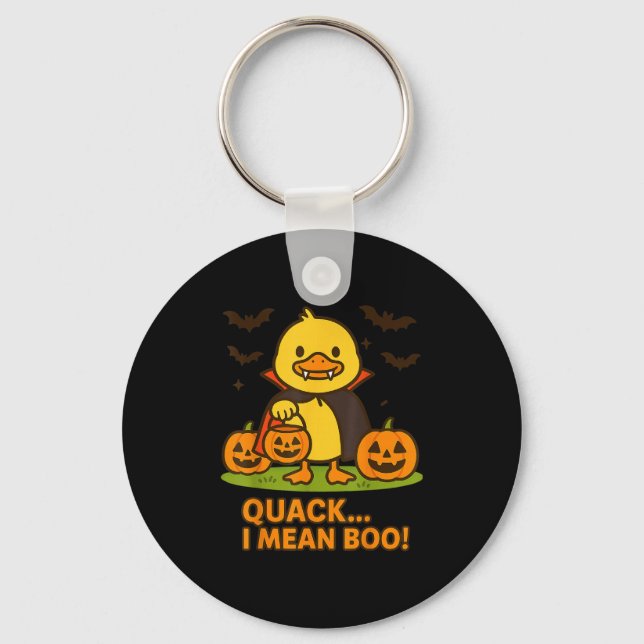 Llavero Gracioso disfraz de Halloween de pato - Quack, me  (Anverso)