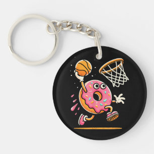 Llavero Gracioso Donut Dunking Basketball Food Champ Sport