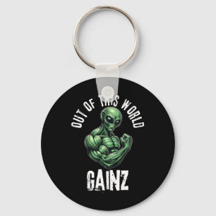 Llavero Gracioso entrenamiento para gimnasio Alien Weightl