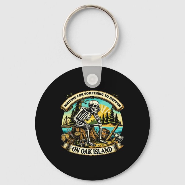 Llavero Gracioso Esqueleto Esperando Algo Que Ocurra En Ro (Anverso)