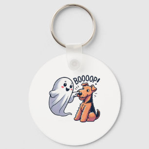 Llavero Gracioso fantasma de Halloween Airedale Terrier Bo