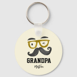 Llavero Gracioso Gafas Amarillas Y Abuelo Personalizado Mu