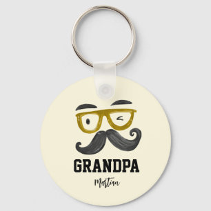 Llavero Gracioso Gafas Amarillas Y Abuelo Personalizado Mu