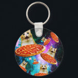 Llavero Gracioso gatito de pizza espacial<br><div class="desc">¡Diseño divertido y loco para los regalos más frescos!</div>
