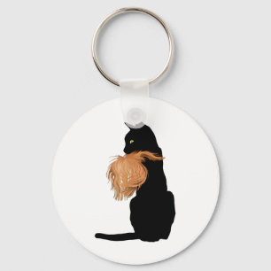 Llavero Gracioso Gato Negro Lady Kamala Con Trump Hair Vot