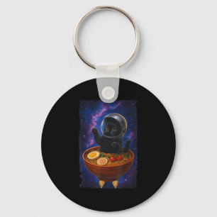 Llavero Gracioso Gato Negro Volando Un Astronau Espacial D