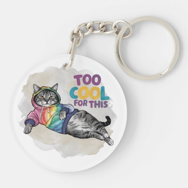 Llavero Gracioso gato para Guay para esto (Atrás)