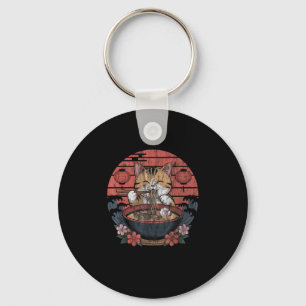 Llavero Gracioso gato Ramen Tee japonés Kawaii Anime