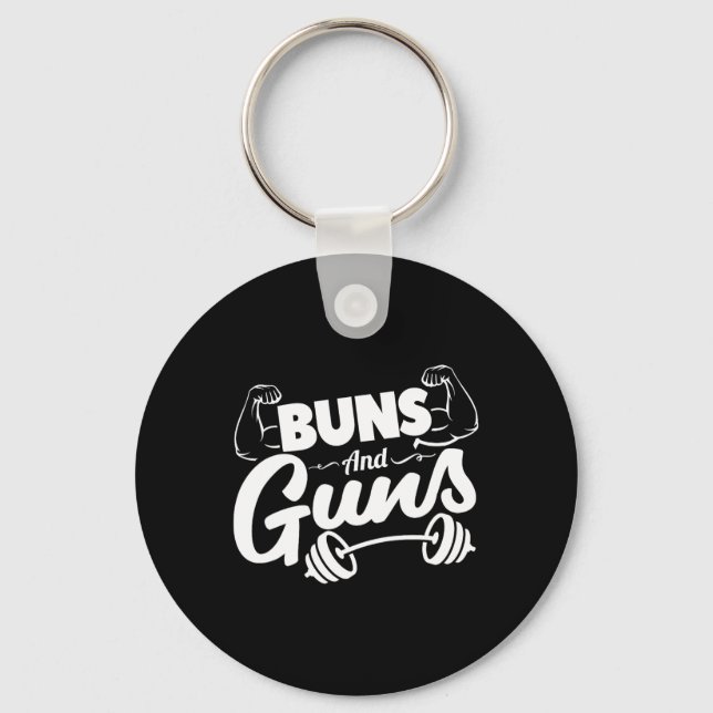Llavero Gracioso Gimnasio Buns And Guns (Anverso)